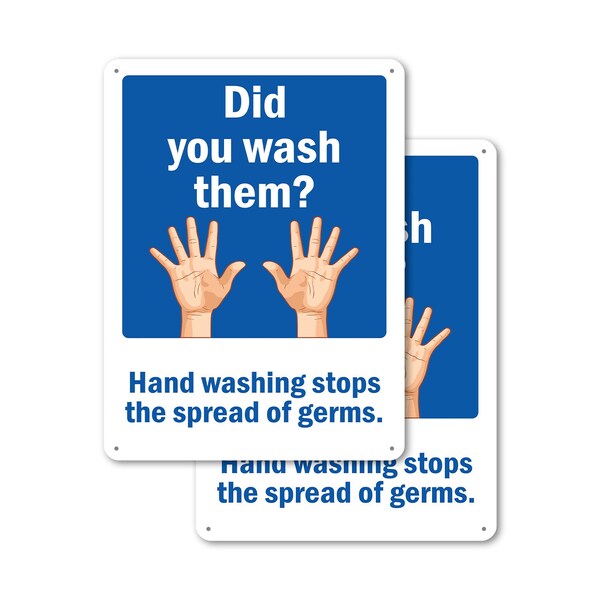 Signmission Did You Wash Them, 7 in W x Rectangle, Plastic OS-2PACK-NS-P-710-25571 - main